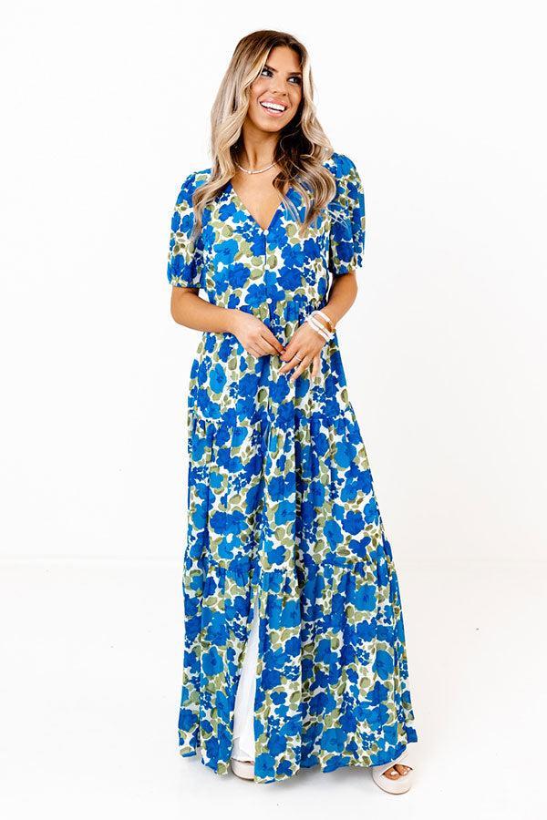 Only Sunshine Floral Maxi in Royal Blue Product Image