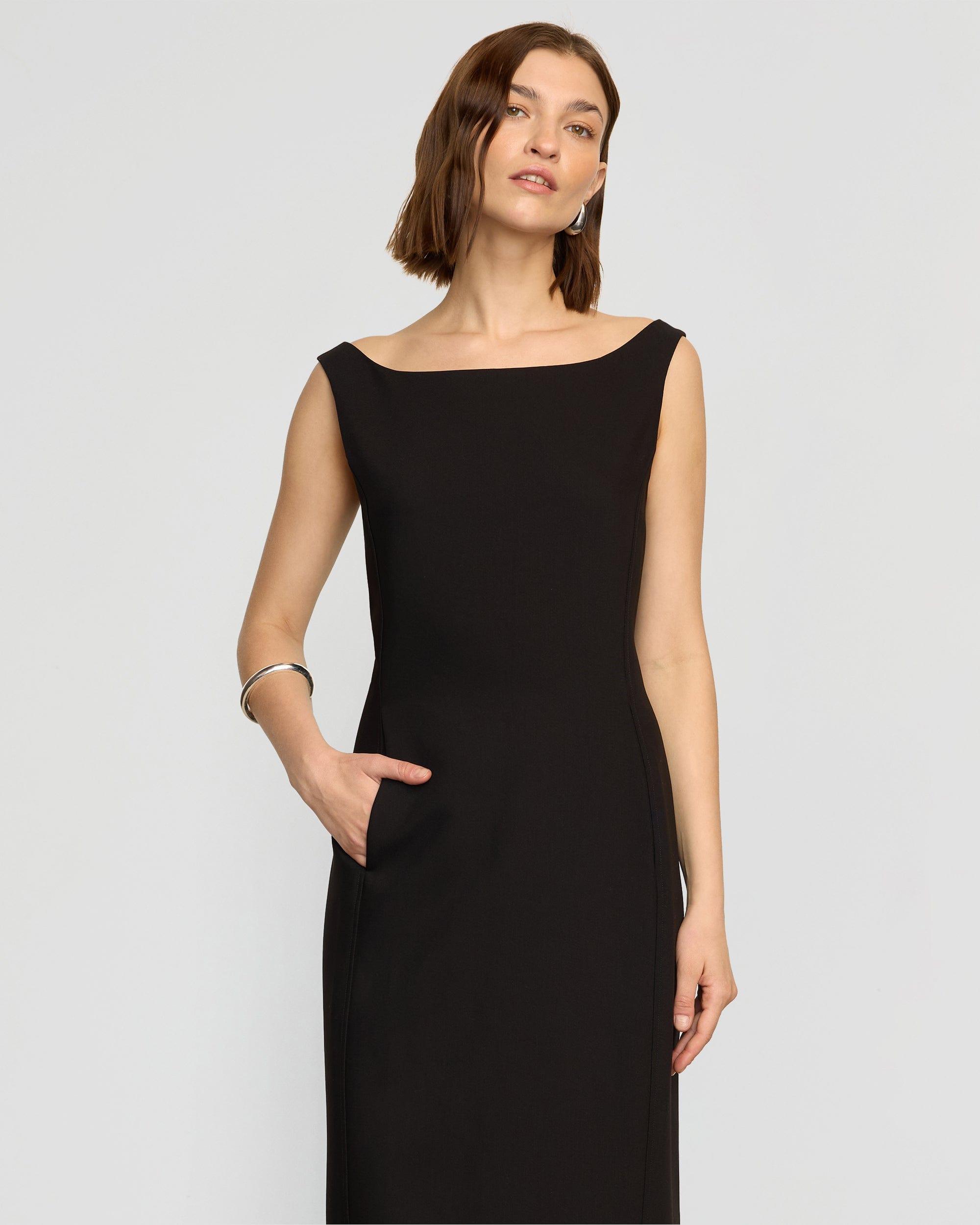 Thanya Wide-Neck Split-Back Dress Product Image