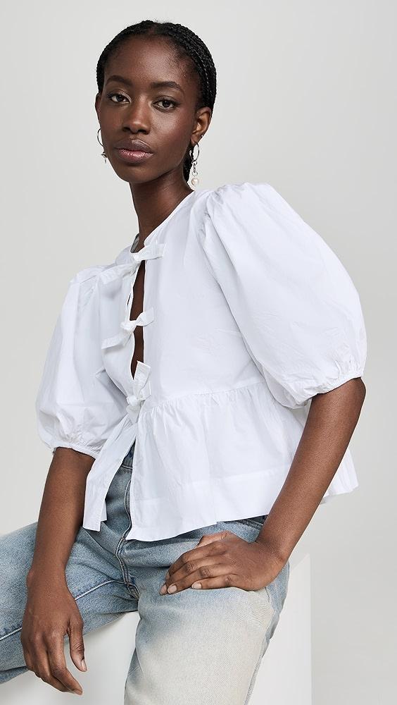 GANNI Cotton Poplin Peplum Blouse | Shopbop Product Image