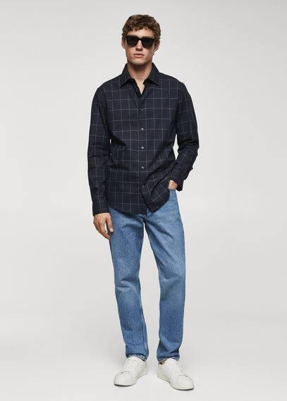 Mango Mens Check Flannel Cotton Shirt Product Image