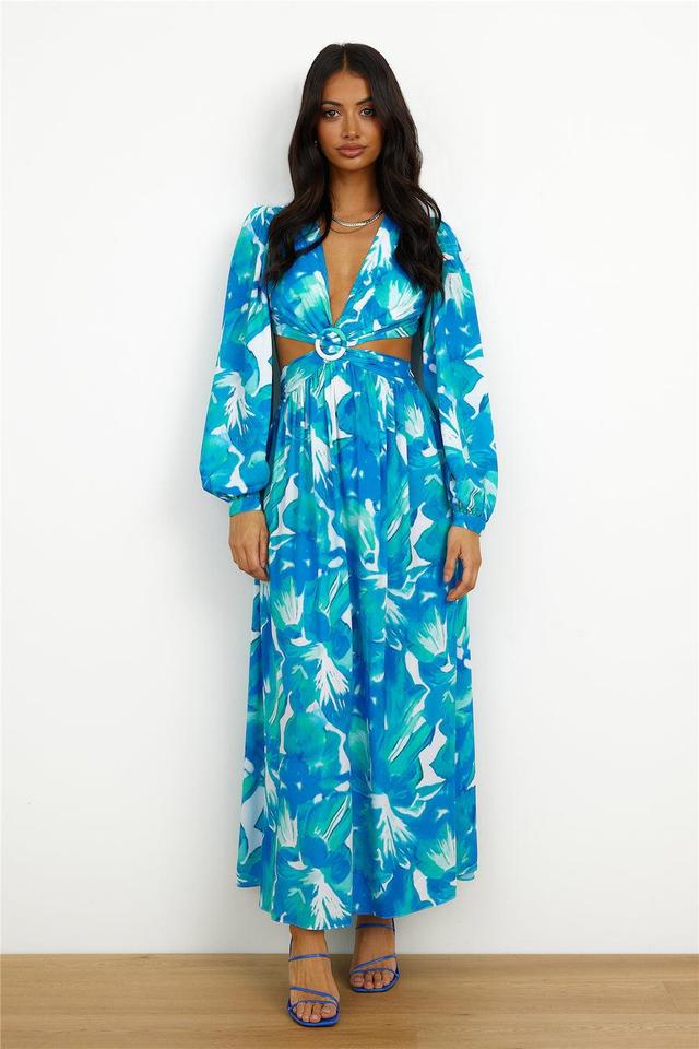 Resort Style Maxi Dress Blue Product Image