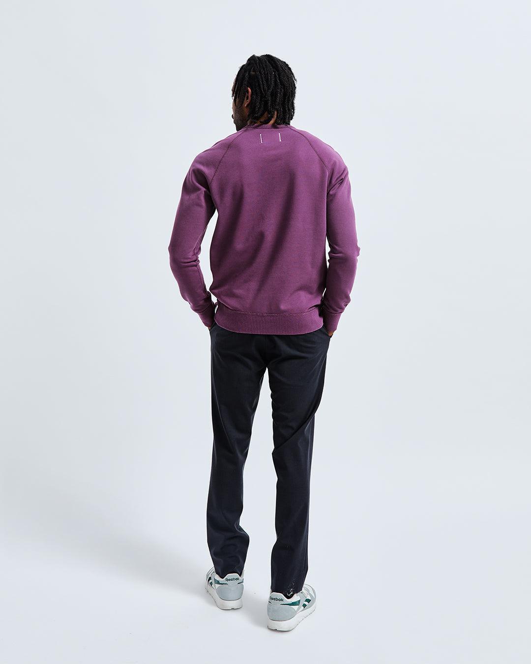 0984. Herringbone Terry Crewneck - Crimson Red Product Image