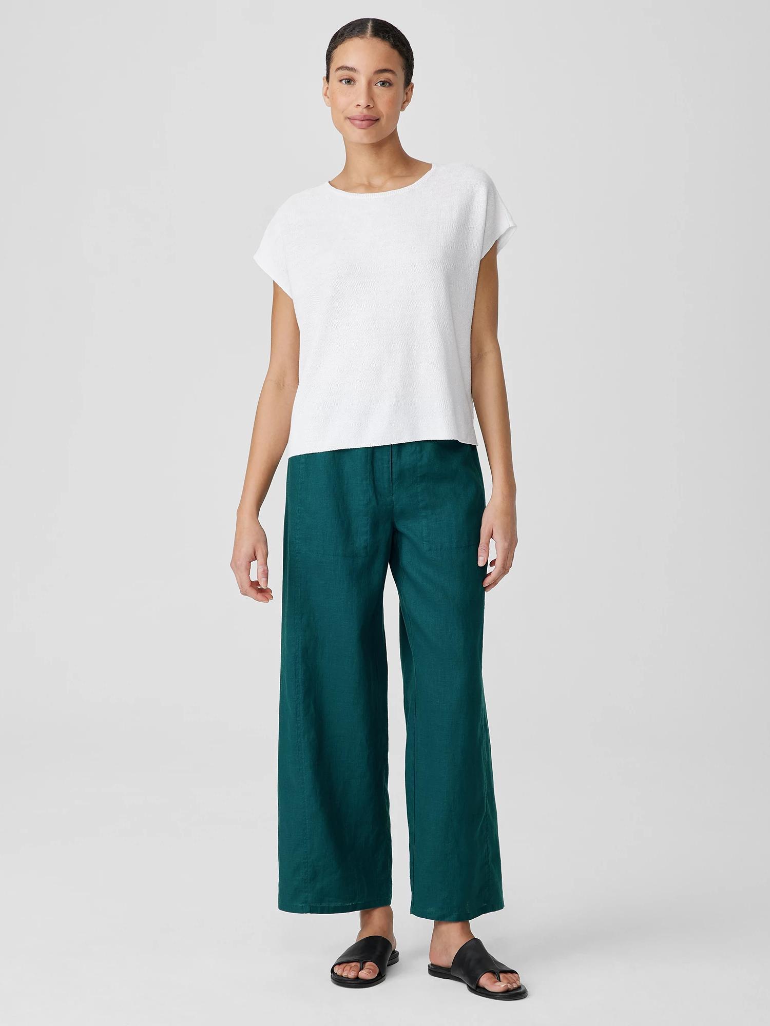 EILEEN FISHER Organic Linen Wide Trouser Pantfemale Product Image