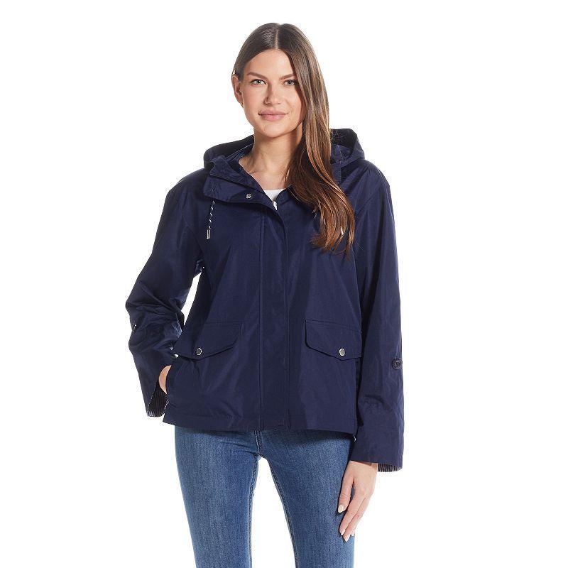 Womens Weathercast Hooded Jacket Blue Product Image