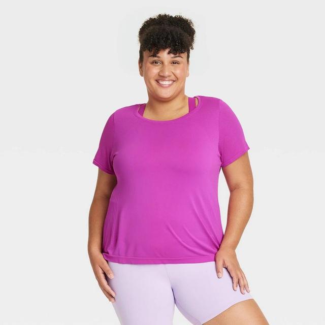 Womens Seamless Short Sleeve T-Shirt - All In Motion Violet 4X Product Image