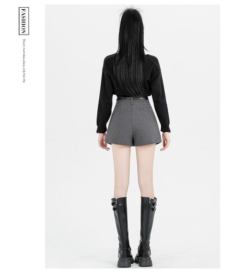 High Waist Plain Mini A-Line Skort Product Image