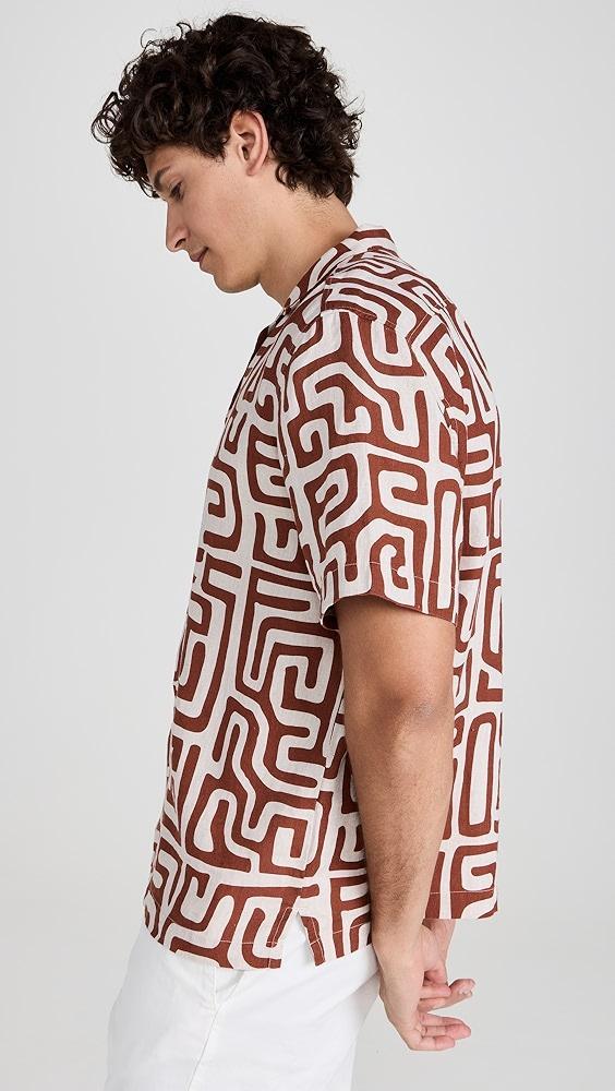 Frescobol Carioca Roberto Linen Shirt Kuba Print | Shopbop Product Image