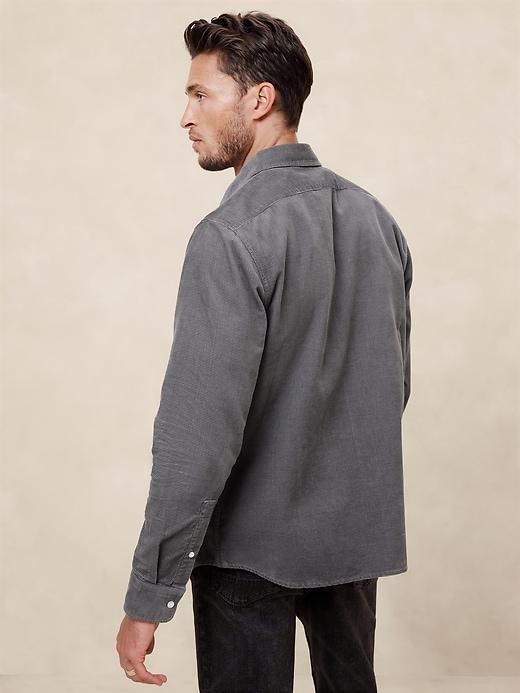 Slim Textured Corduroy Shirt Product Image