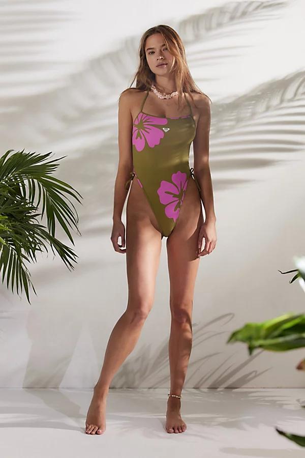 Roxy X Out From Under Reversible V-Cut Halter One-Piece Swimsuit Womens at Urban Outfitters Product Image