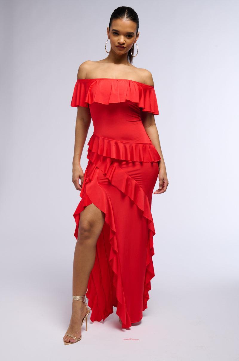 NOT THE EMOJI RUFFLE MAXI DRESS Product Image