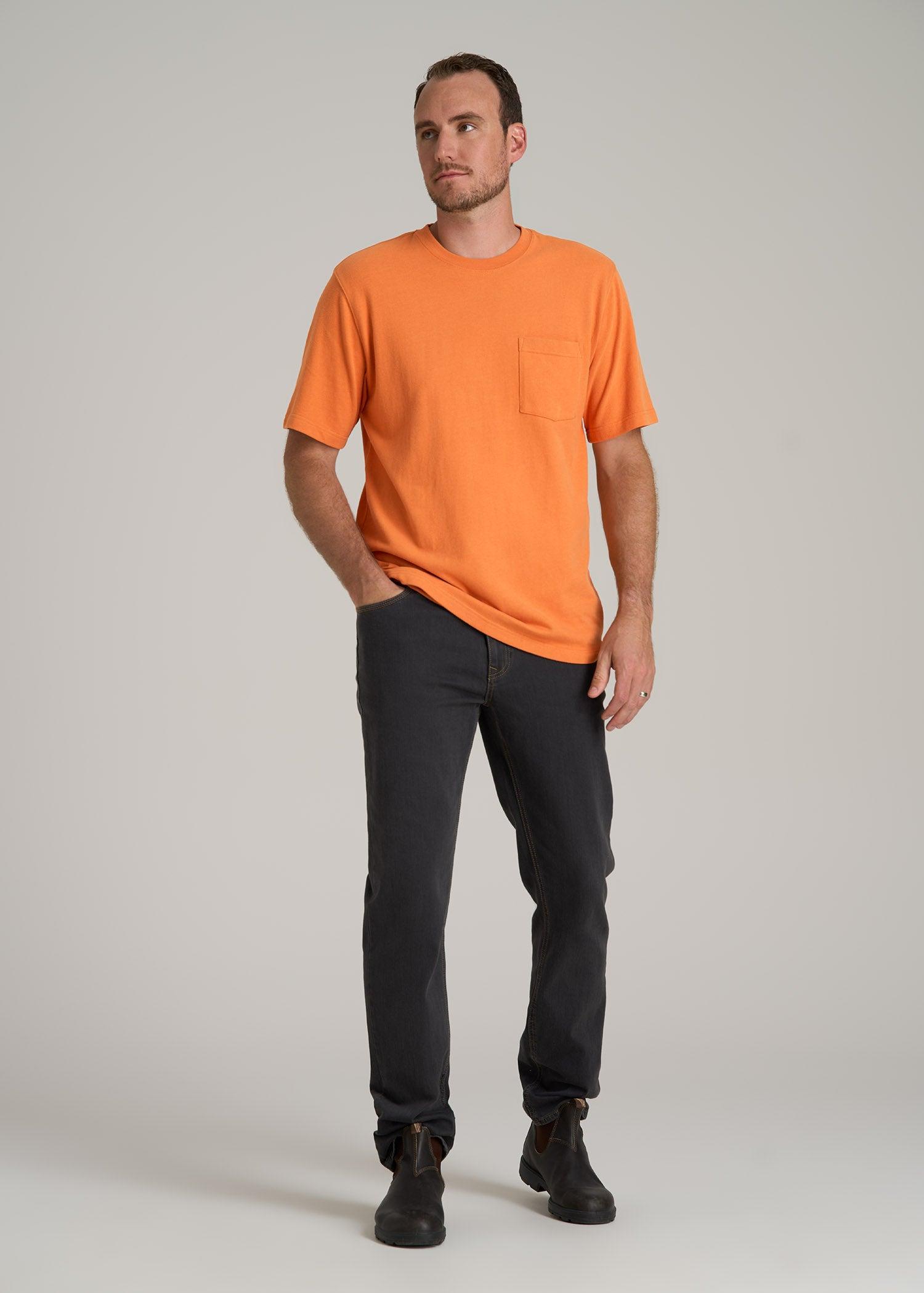 LJ&S Workwear Pocket T-Shirt for Tall Men in Marmalade Product Image