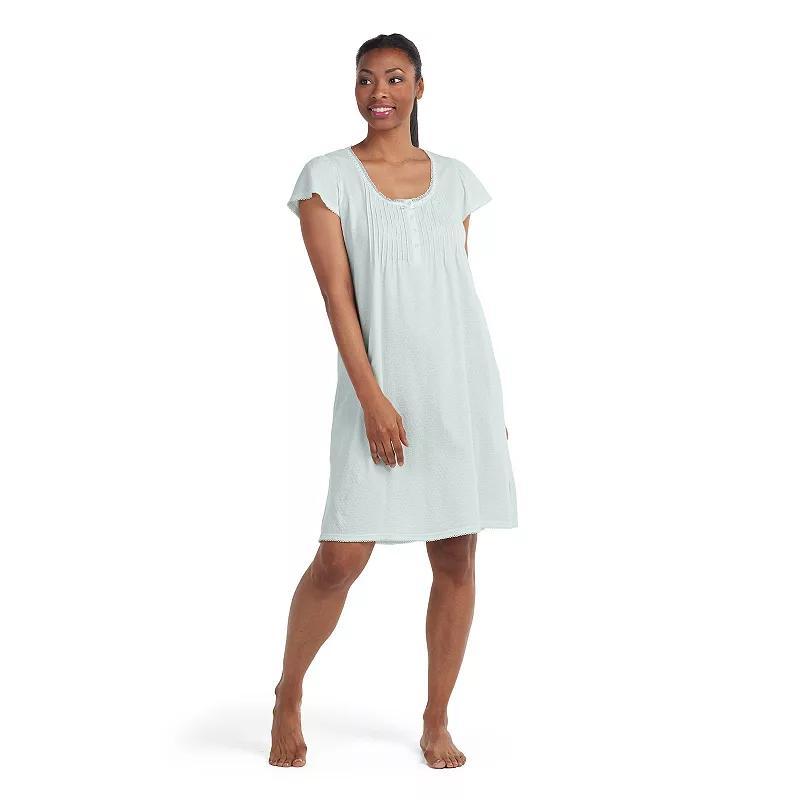 Plus Size Miss Elaine Essentials Silky Knit Short Gown, Womens Product Image