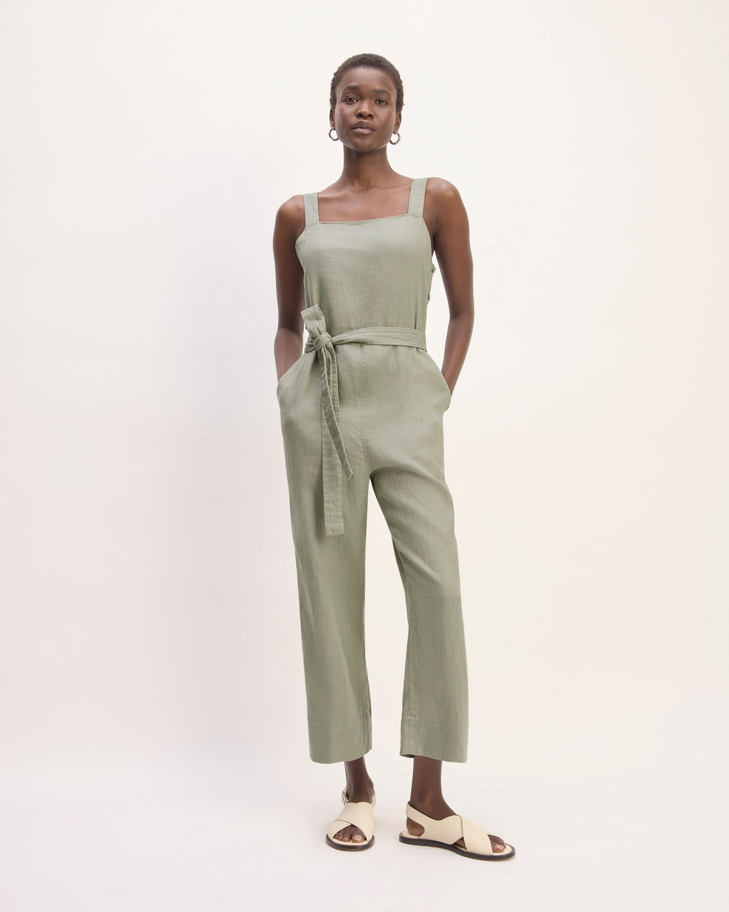 The Linen Side-Button Jumpsuit Product Image