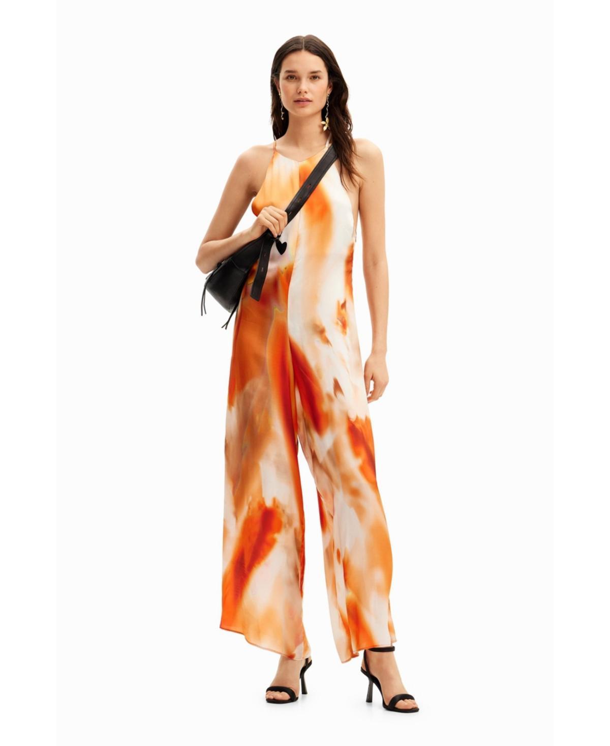 Desigual Womens Abstract halter jumpsuit Product Image