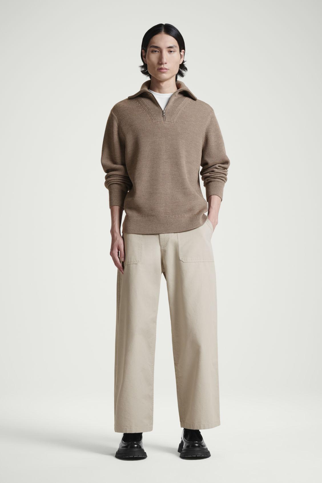 WIDE-LEG COTTON UTILITY TROUSERS Product Image