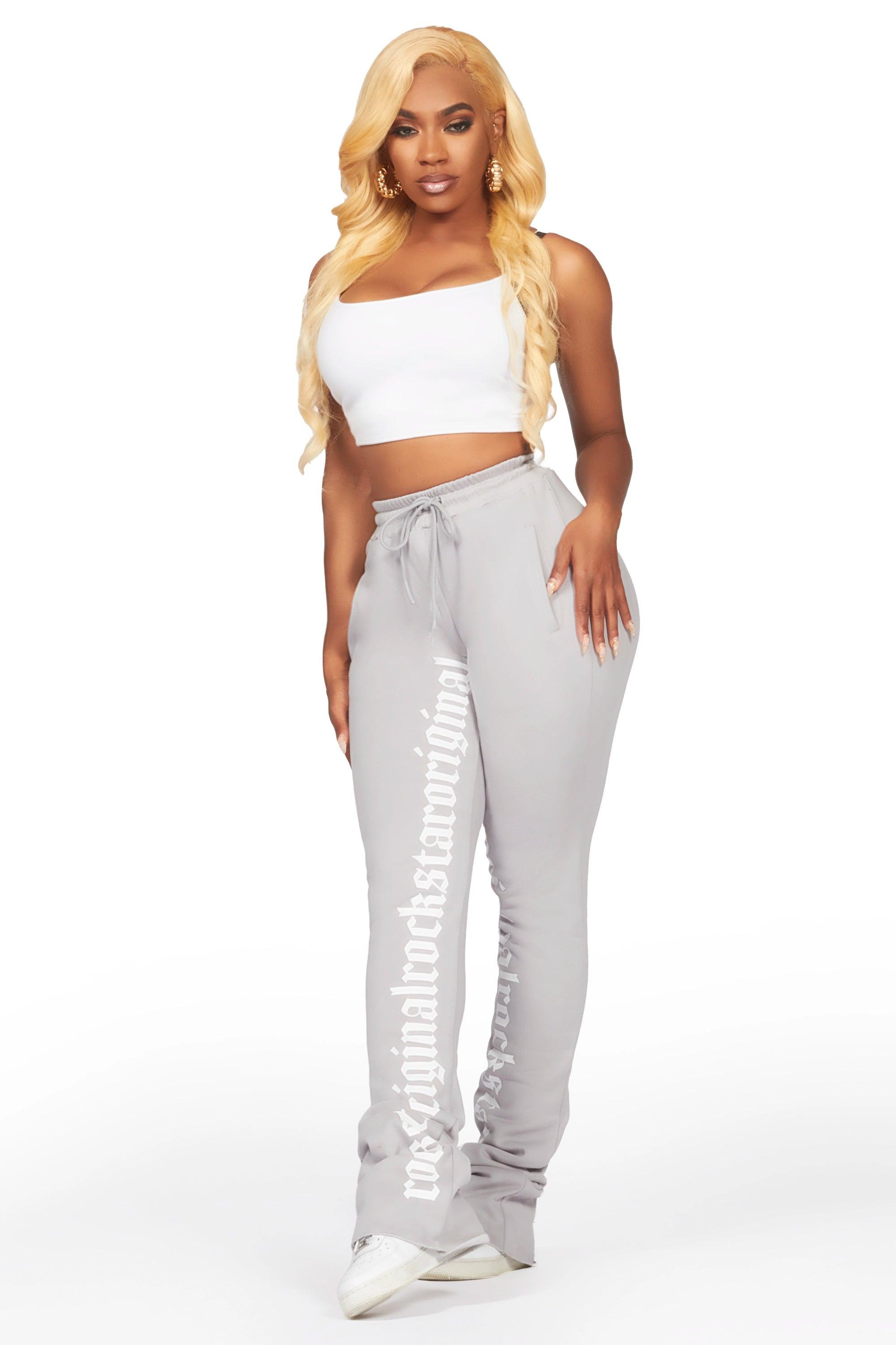 Blakely Heather Grey Super Stacked Pant Female Product Image