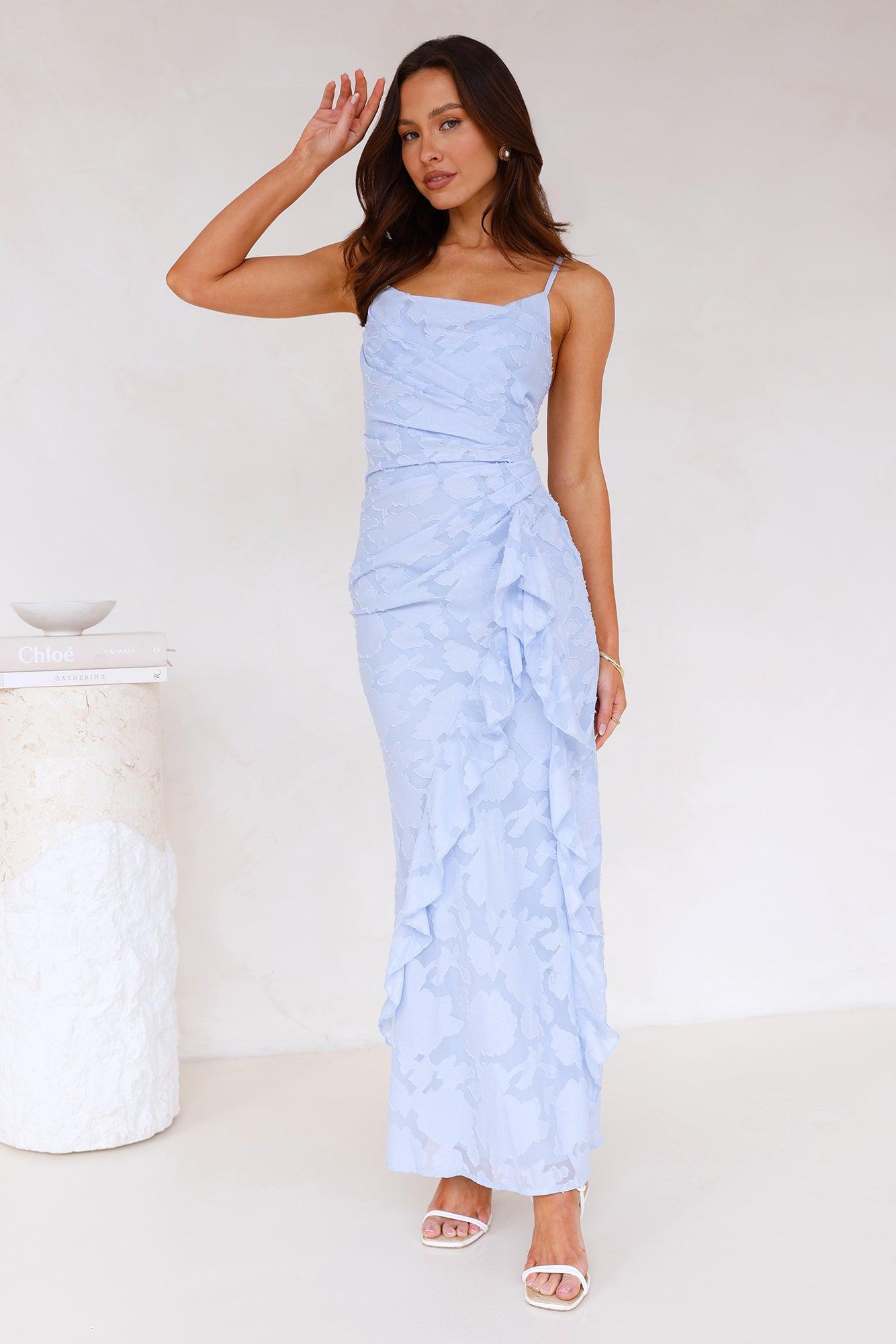 Fresh Rosebud Maxi Dress Blue Product Image