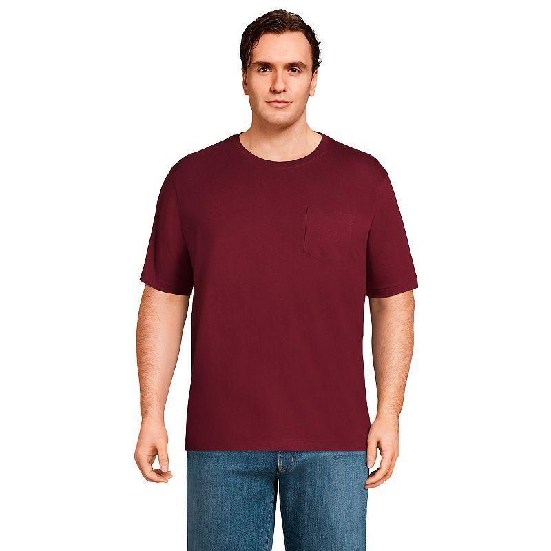 Big & Tall Lands End Super-T Classic-Fit Pocket Tee, Mens Rich Red Product Image