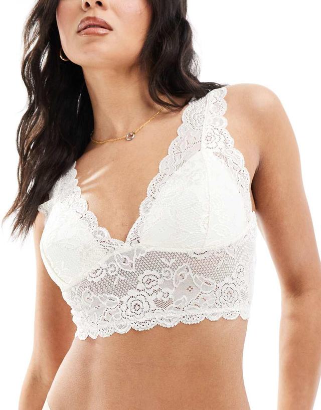 ONLY cropped lace bralet in white  Product Image