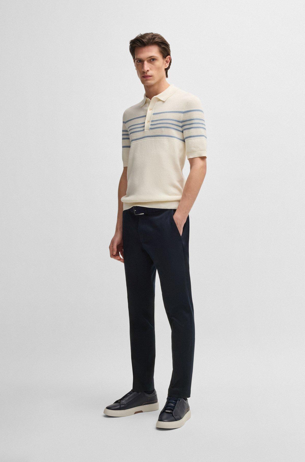 Slim-fit trousers in cotton, cashmere and stretch Product Image