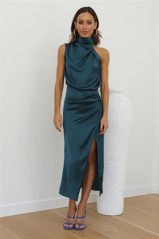 Cocktail Party Midi Dress Teal Product Image