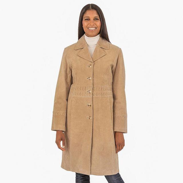 Womens Fleet Street Brushed Leather Walking Coat with Stitch Detail Product Image