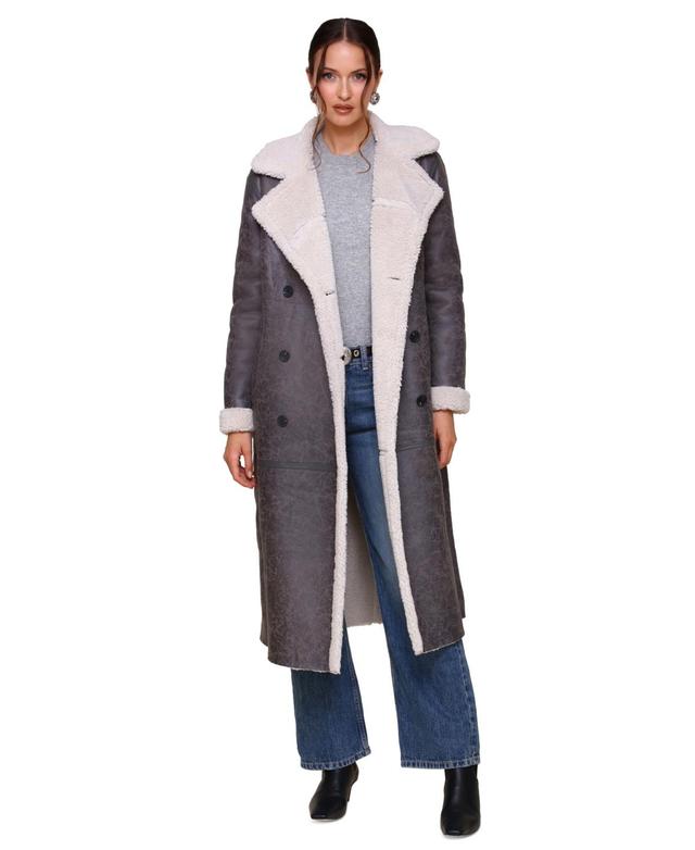 Avec Les Filles Womens Faux-Shearling Longline Coat Product Image