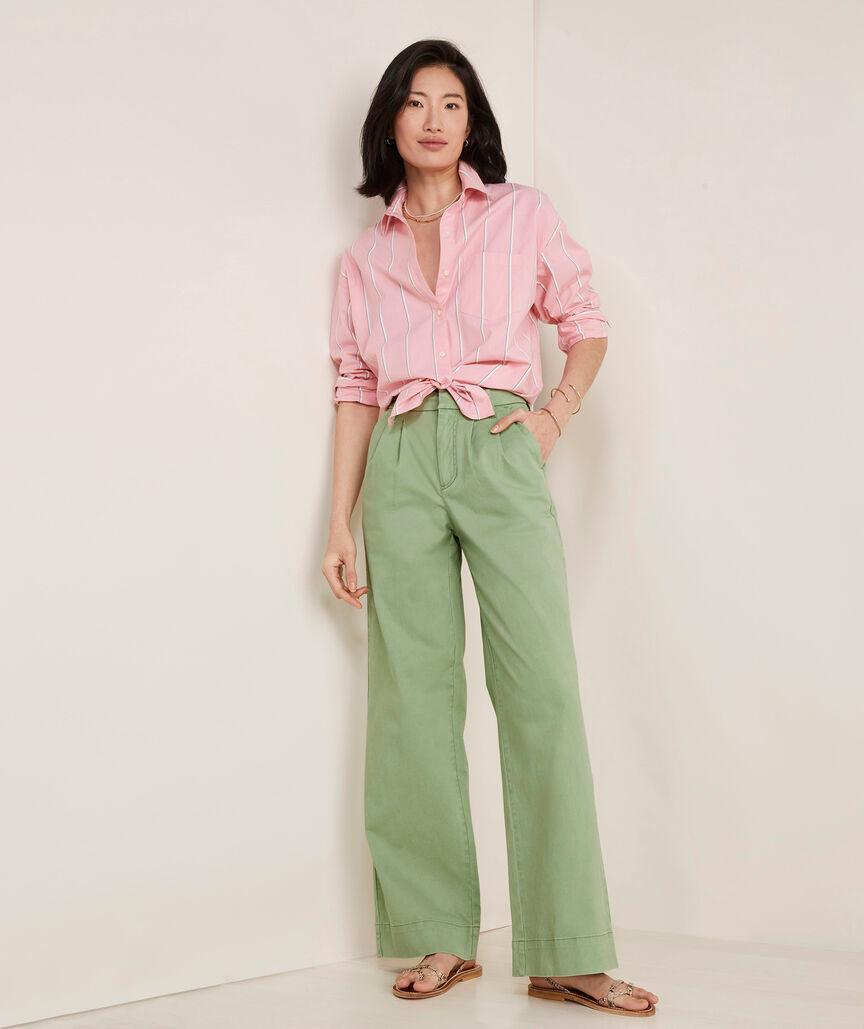 Pleated Wide Leg Chinos Product Image