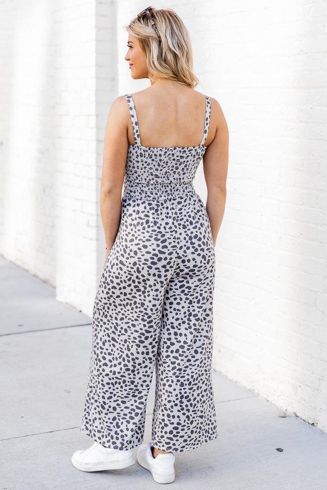 Happiest With You Leopard Print Smocked Jumpsuit FINAL SALE Product Image