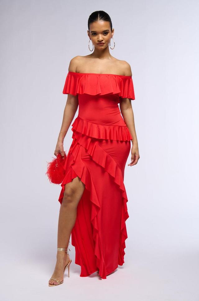 NOT THE EMOJI RUFFLE MAXI DRESS Product Image