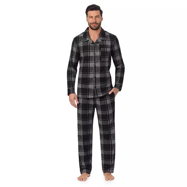 Mens Cuddl Duds Cozy Lodge Notch Collar Pajama Top & Pajama Pants Set Product Image