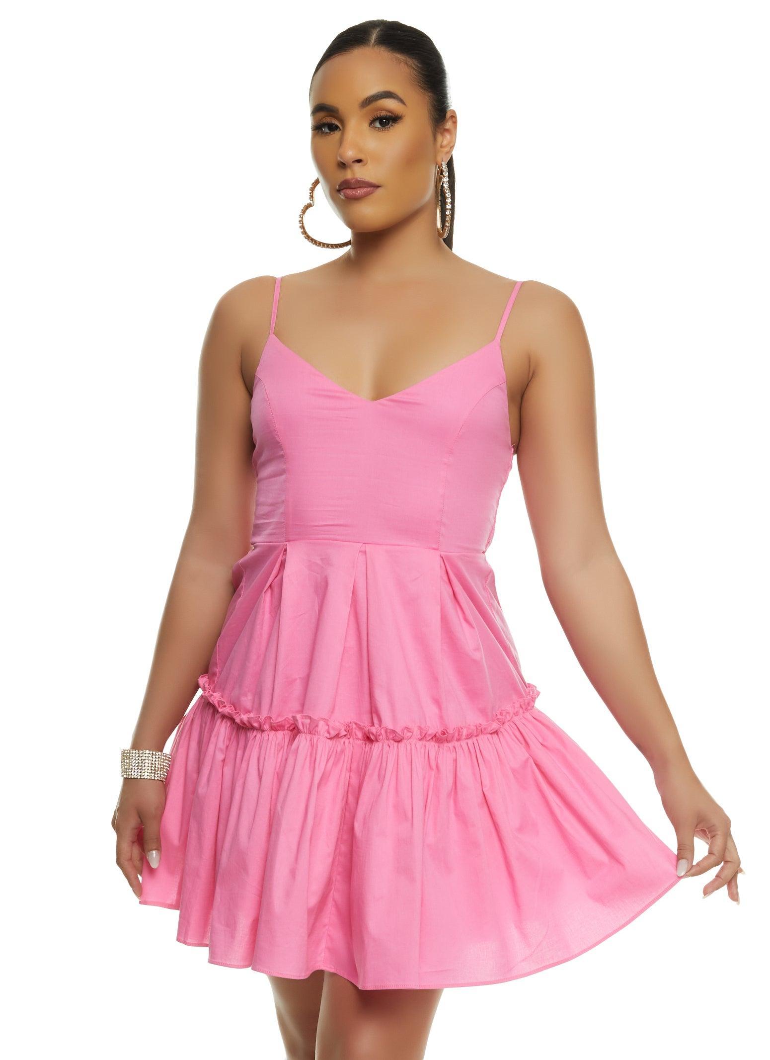 Womens Poplin Tiered Tulle Mini Skater Dress Product Image