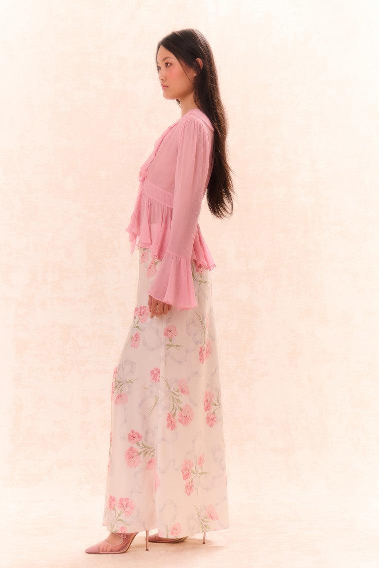 Connie Silk Floral Maxi Skirt Product Image