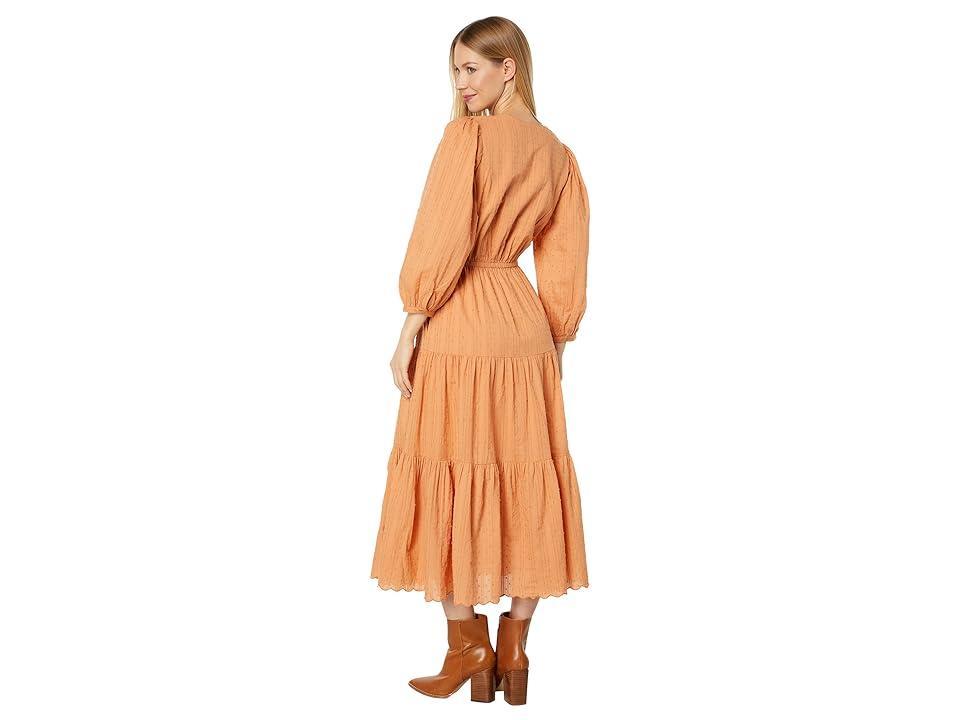 Joie Tobey Tiered Swiss Dot Midi Dress - Size: 8 - SANDSTORM Product Image