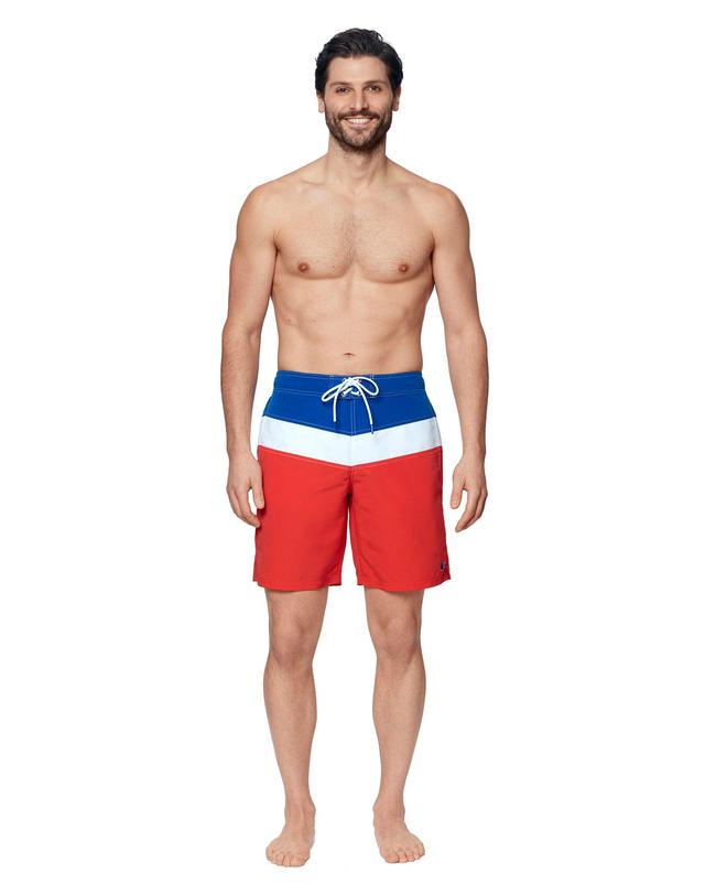 Mens Champion Surf Shorts, Colorblock, 7 Dark Green/White/Gold L Product Image