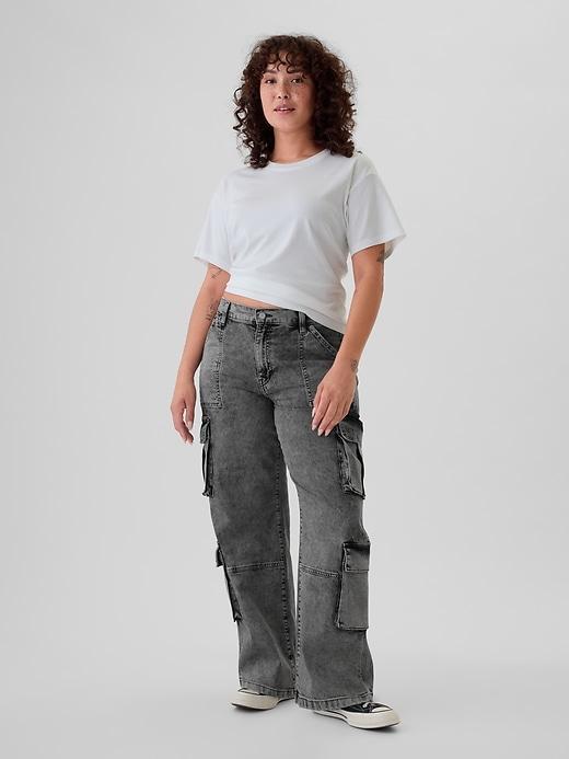 Mid Rise Double Cargo &apos;90s Loose Jeans Product Image