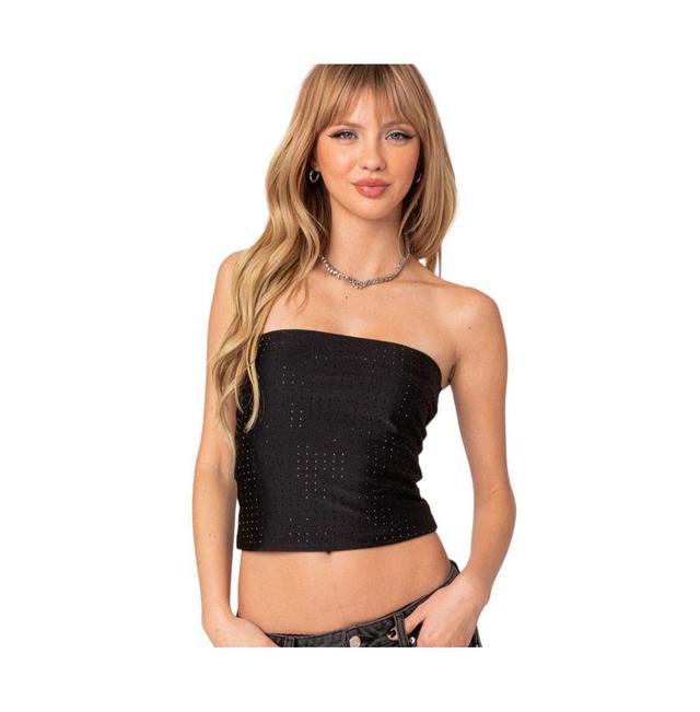 EDIKTED Soul Rhinestone Crop Tube Top Product Image