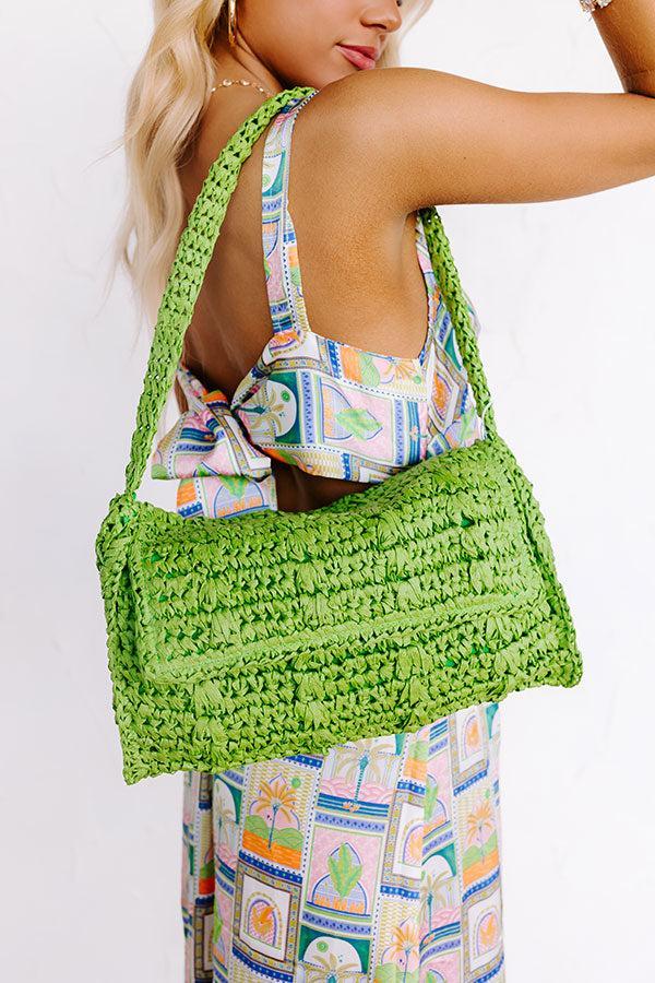 Sunny Days Ahead Woven Purse in Kelly Green Product Image