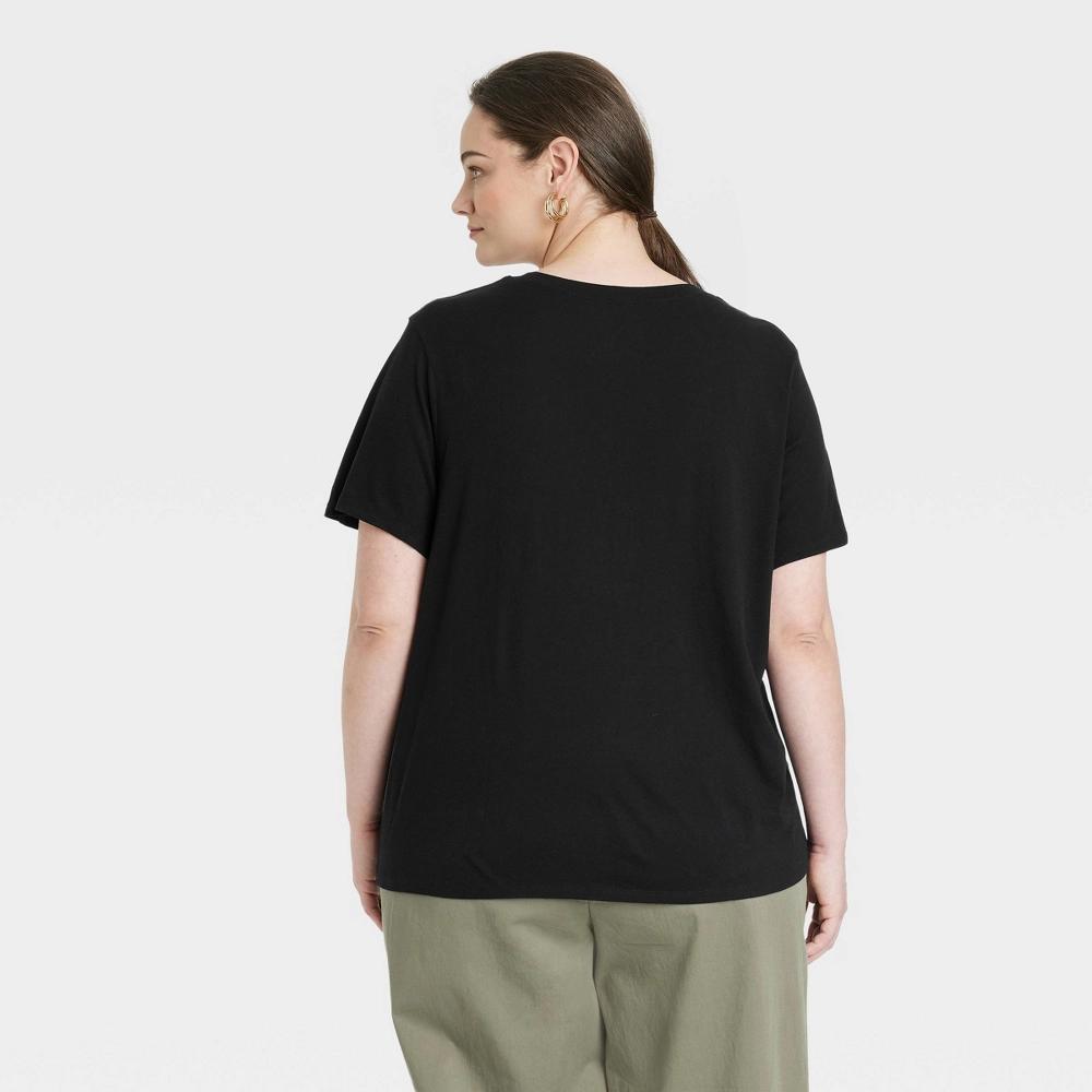 Womens Short Sleeve T-Shirt - A New Day Black XXL Product Image