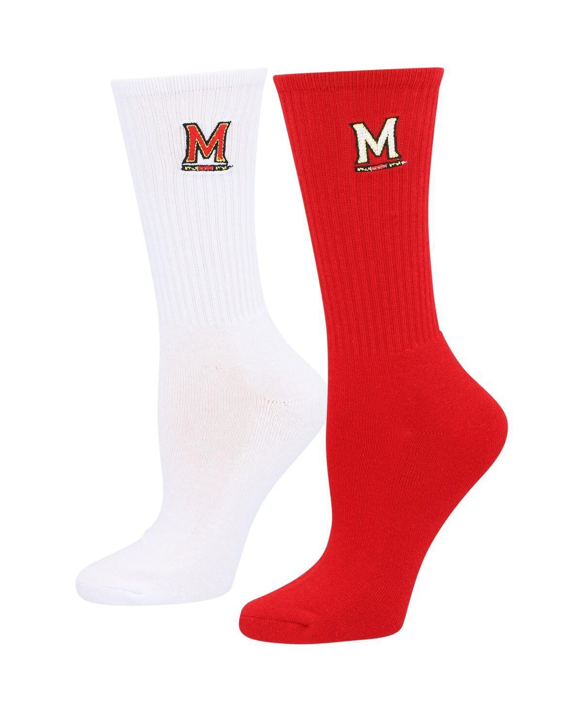 Womens ZooZatz Red Maryland Terrapins 2-Pack Quarter-Length Socks - Red Product Image