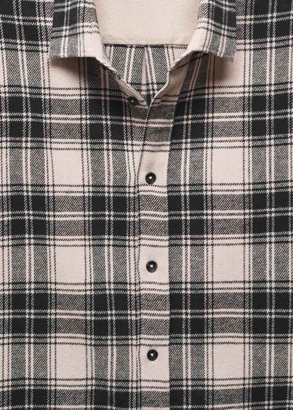 MANGO MAN - Regular fit checked flannel shirt whiteMen Product Image