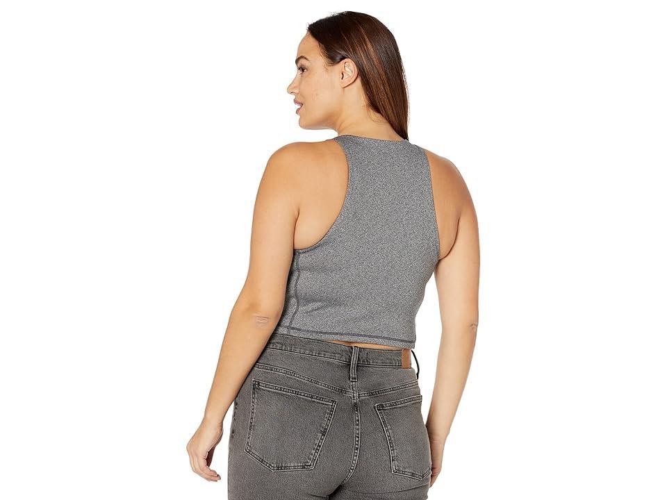 Madewell Plus Size MWL Form Racerback Crop Top (Heather Charcoal) Women's Clothing Product Image