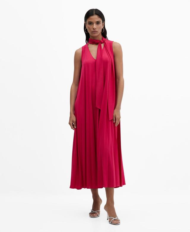 Mango Womens Pleated Midi Dress Product Image