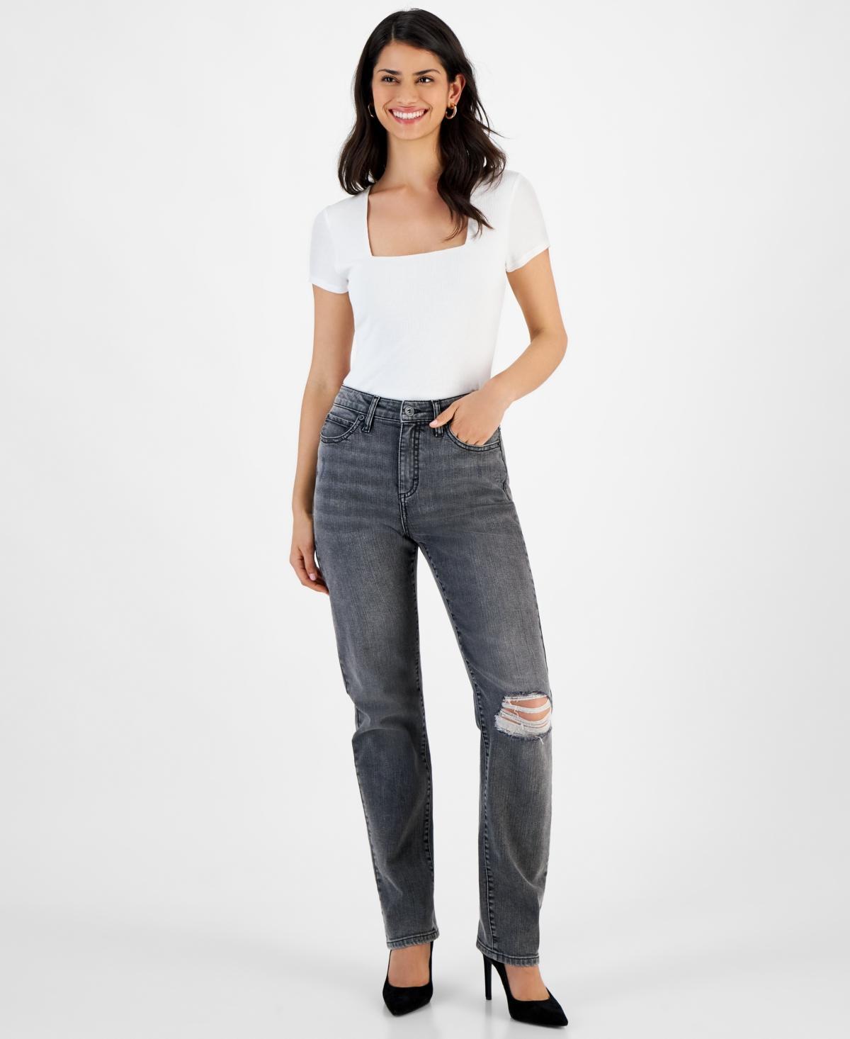 I.n.c. International Concepts Womens High-Rise Distress Jeans, Created for Macys product image