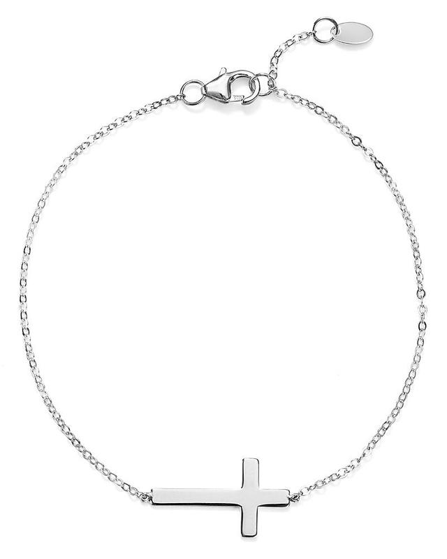 Saks Fifth Avenue Made in Italy Saks Fifth Avenue Women's Sterling Silver Cross Bracelet  - female - Size: one-size Product Image