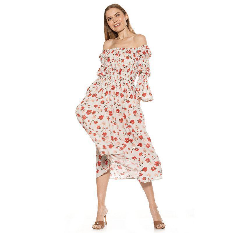 Womens ALEXIA ADMOR Rey Off-the-Shoulder Midi Dress Product Image