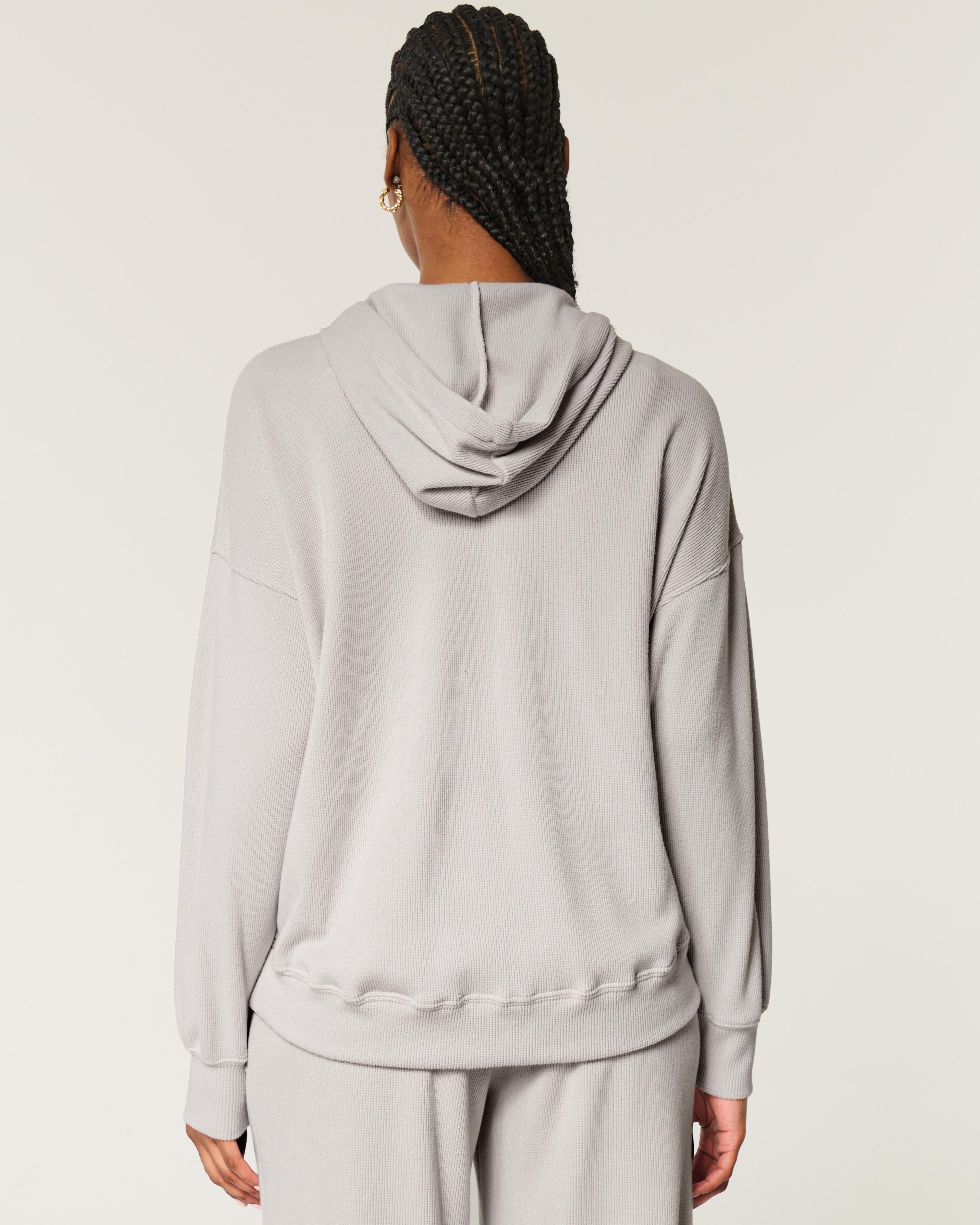 Gilly Hicks Oversized Waffle Zip-Up Hoodie Product Image