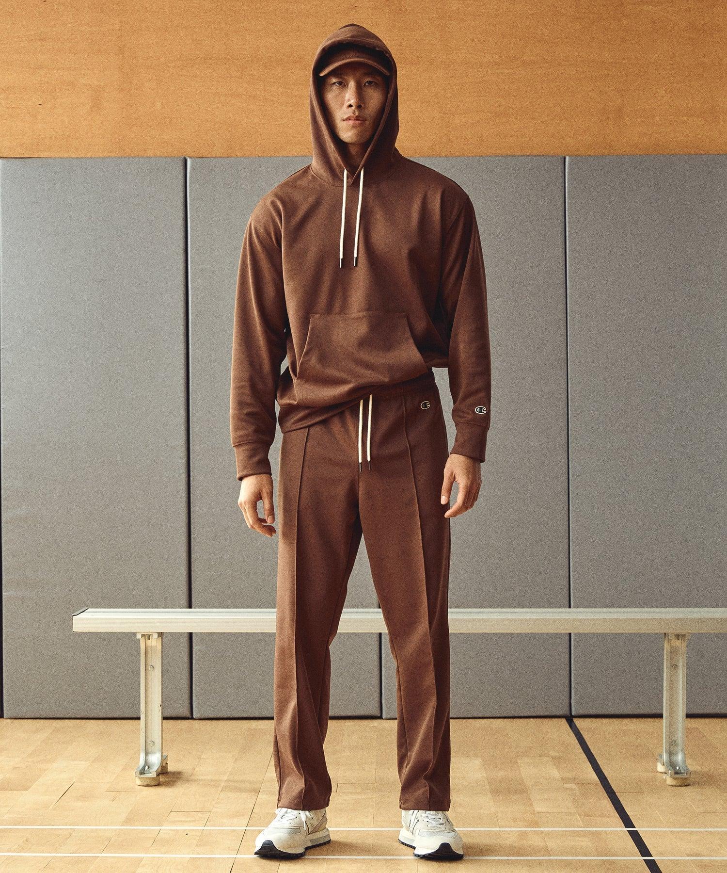 Relaxed Interlock Jersey Hoodie in Glazed Pecan Product Image