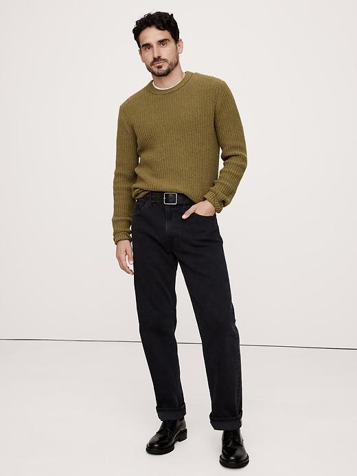 Ribbed Bouclé Crew-Neck Sweater Product Image