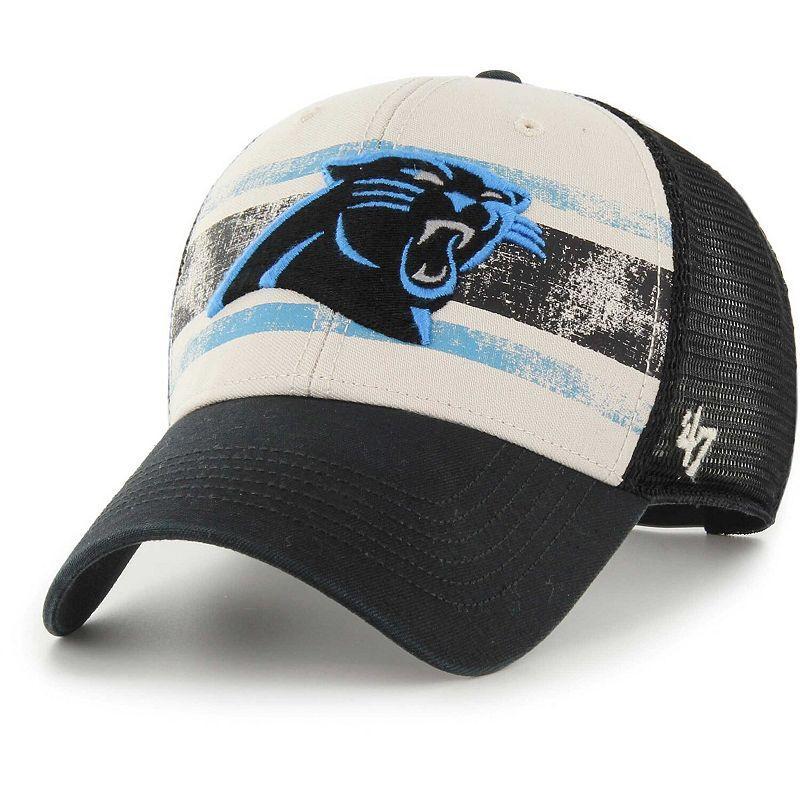 Men's '47 Cream Carolina Panthers Breakout MVP Trucker Adjustable Hat Product Image